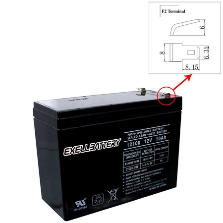 EXELL BATTERY 12, 10, AGM Chemistry EB12100SF2